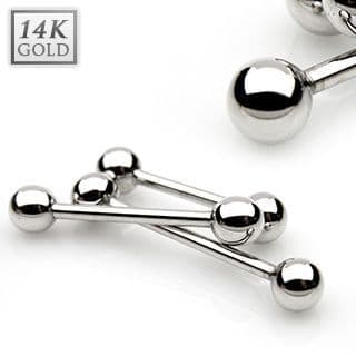 Zlatý piercing činka, tyčka 1,2 mm - Au 585/1000 (0,66 g, 1,2 x 10 mm)