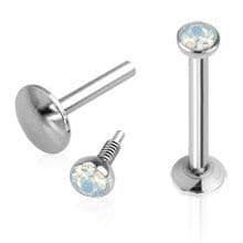 Piercing do brady - labreta, opalit bílý (1,2 x 6 mm)