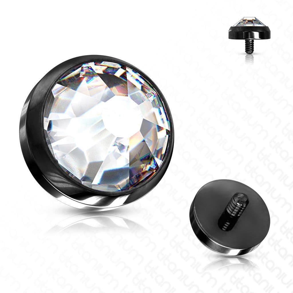 Černý microdermal piercing - ozdobná část (5 mm)