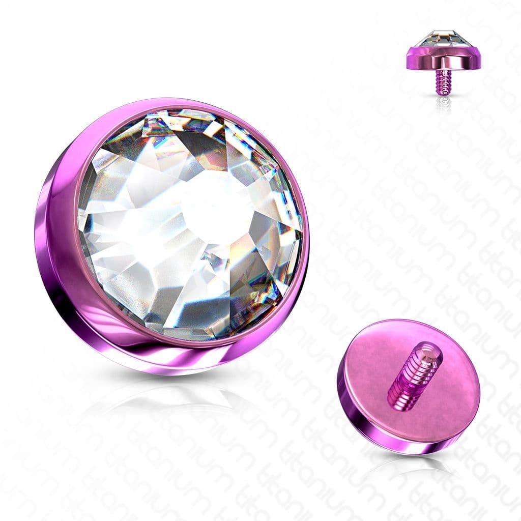 Fialový microdermal piercing - ozdobná část (4 mm)