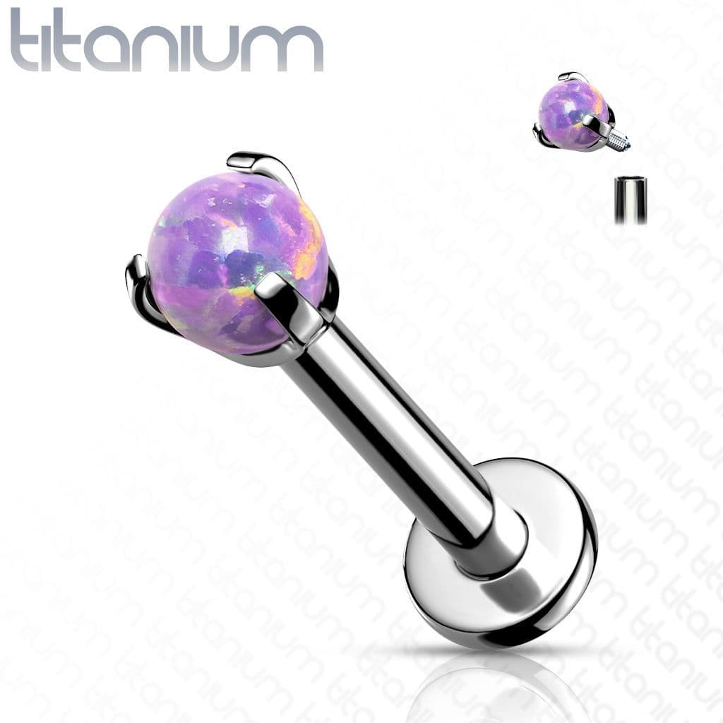 Piercing do brady - labreta titan (fialová)