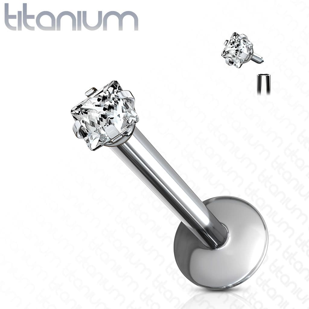 Piercing do brady - labreta titan čtverec (1,2 x 8 mm)