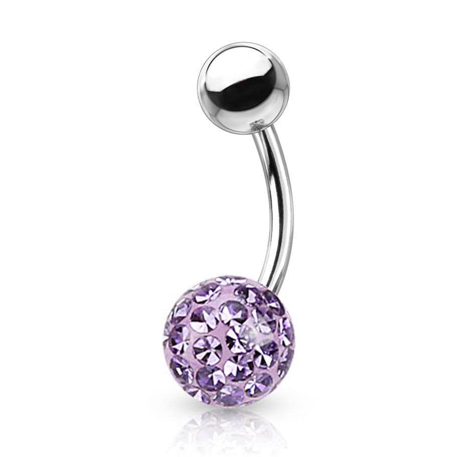 Piercing do pupíku s kamínky Crystals From Swarovski kulička 8mm (1,6 x 8 mm)
