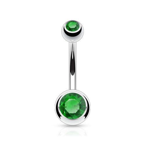 Piercing do pupíku - banánek malý (tmavě zelená)
