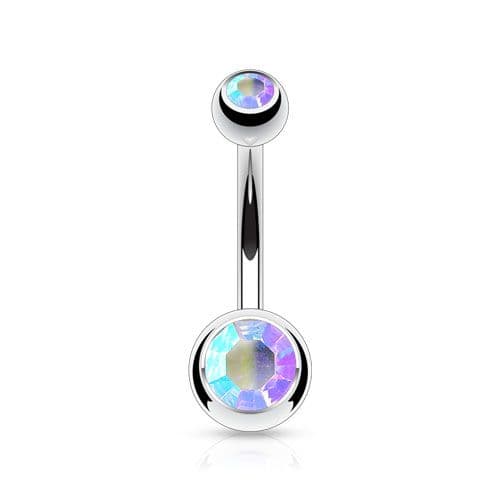 Piercing do pupíku - banánek malý (duhová)