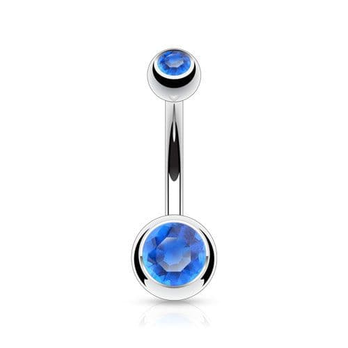 Piercing do pupíku - banánek malý (tmavě modrá)