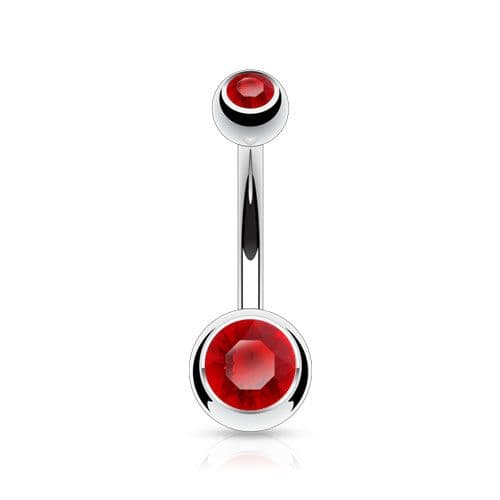 Piercing do pupíku - banánek malý (červená)