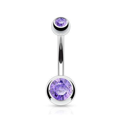 Piercing do pupíku - banánek malý (světle fialová)