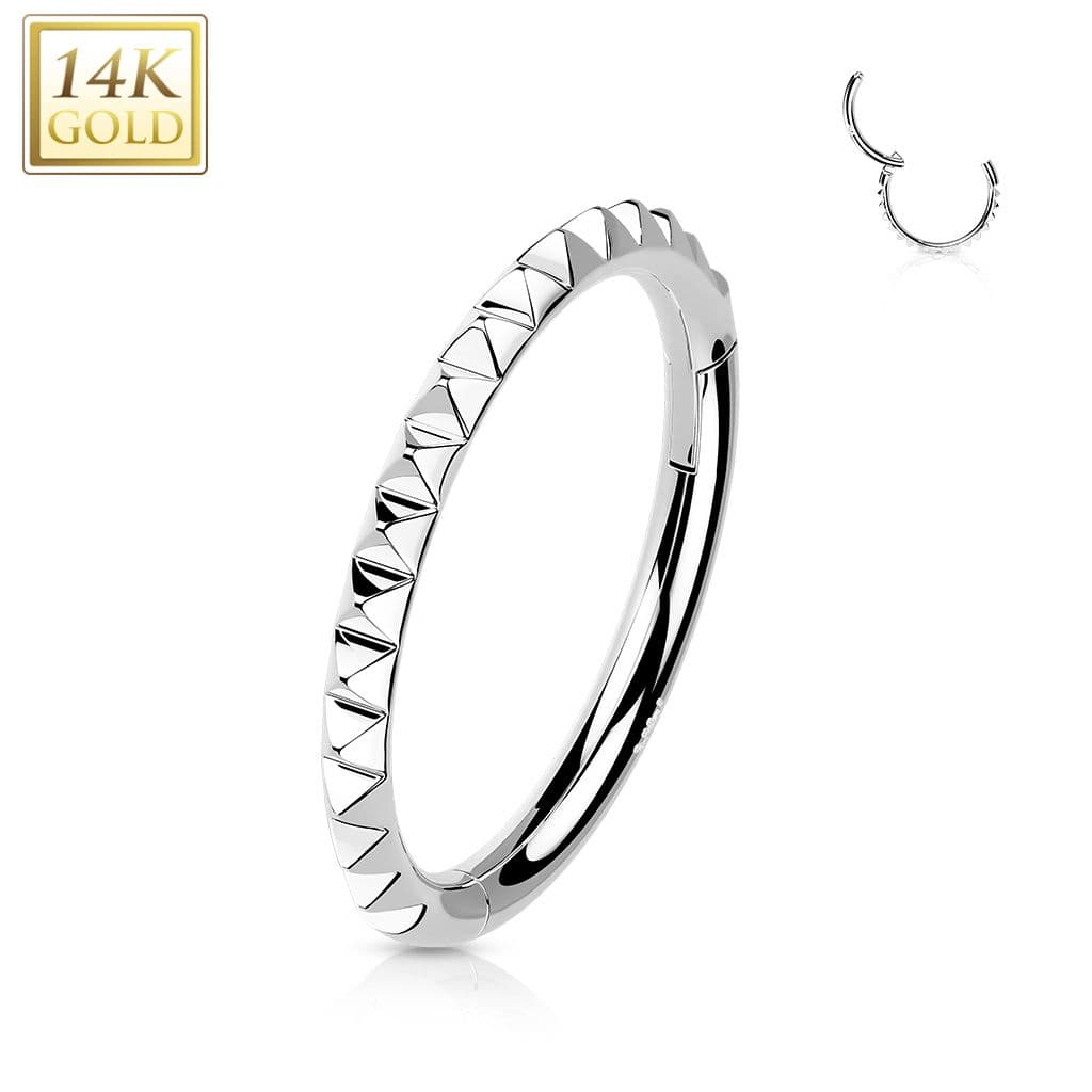 Zlatý piercing - segment kruh, Au 585/1000 (1,2 x 10 mm)