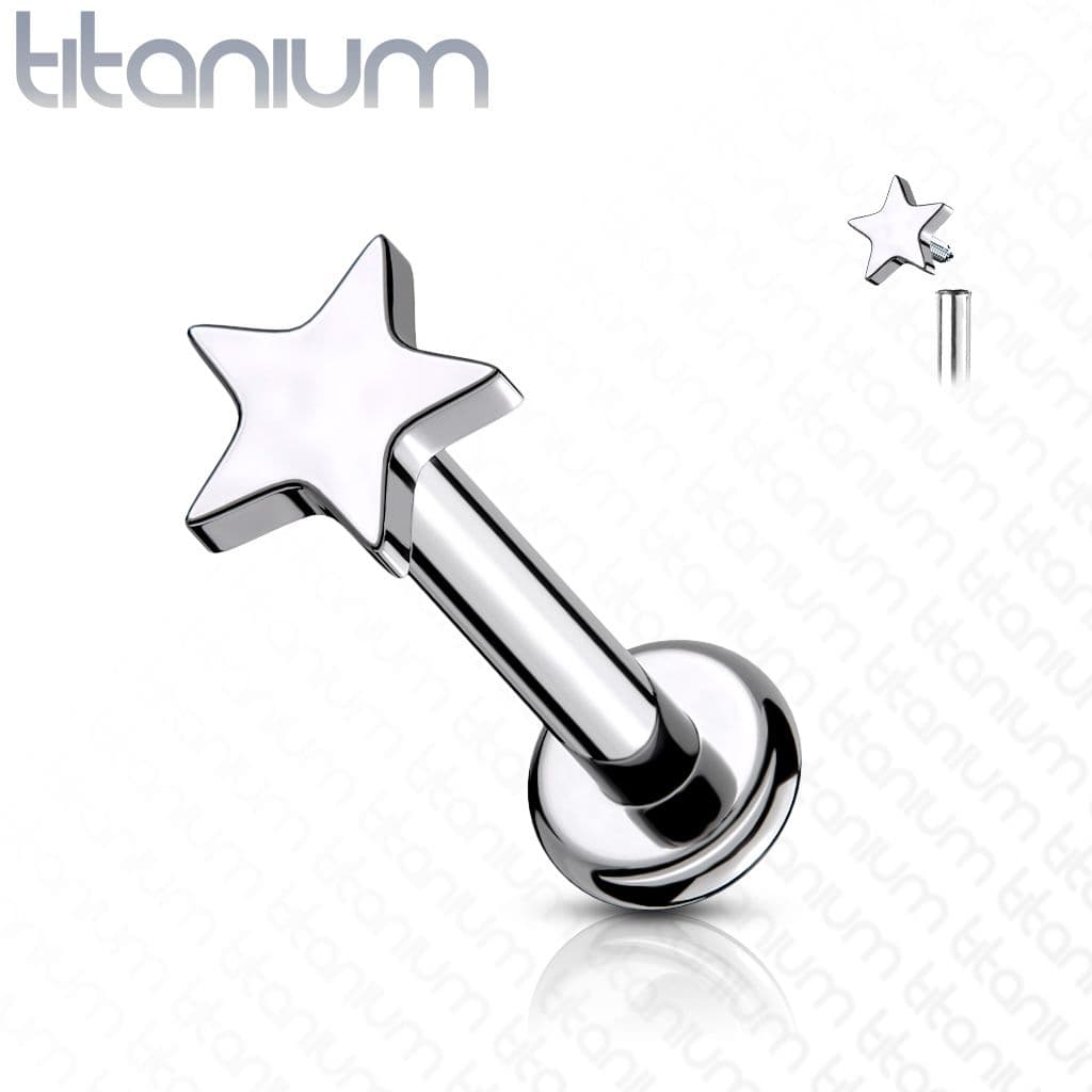 Piercing do brady - labreta hvězda (1,2 x 8 mm)