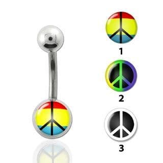Piercing do pupíku - peace (č. 1)