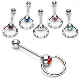 Piercing do jazyka pohyblivý (fialová, 1,6 x 16 mm)