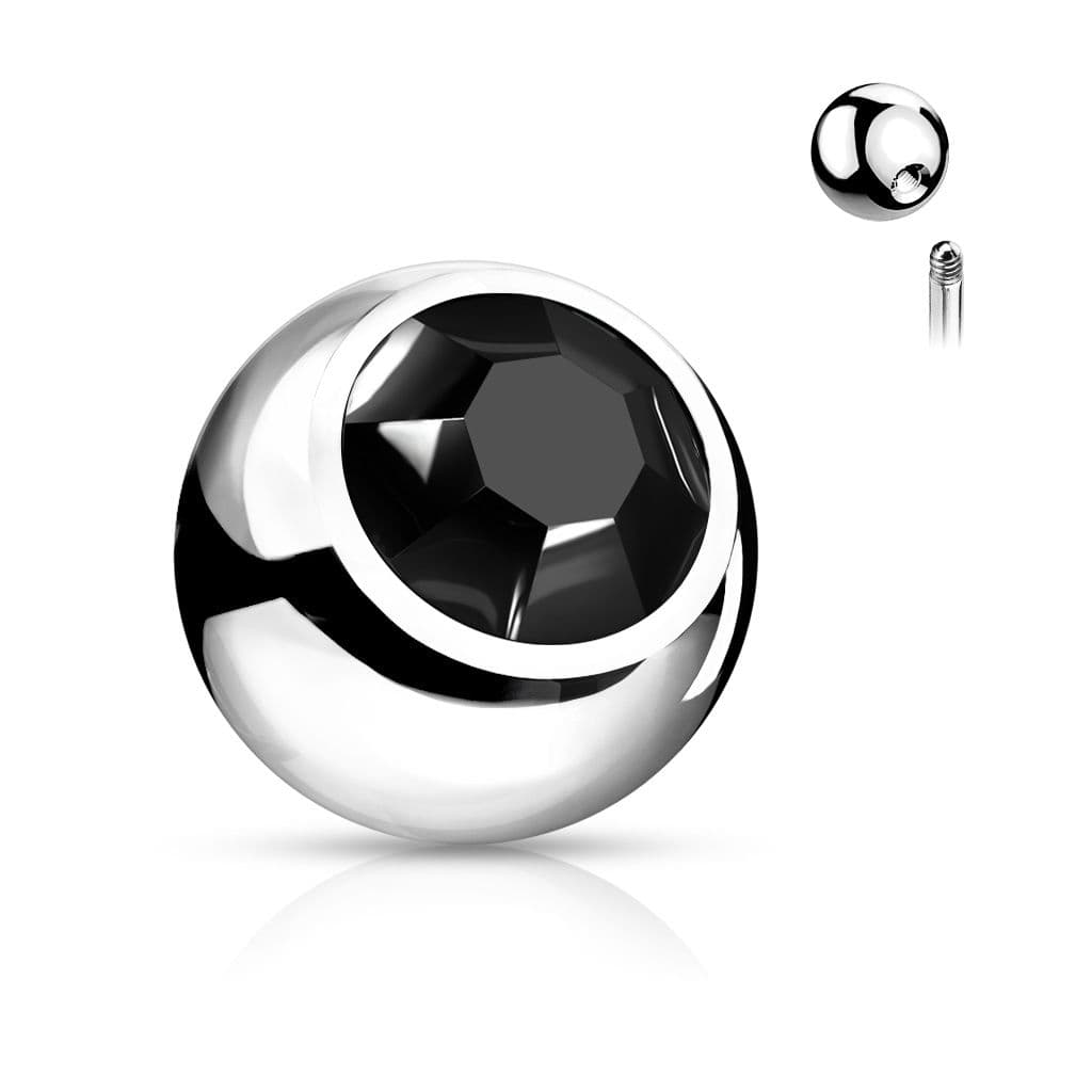 Náhradní kulička chirurgická ocel se zirkonem 1,6 x 4 mm (černá)