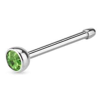 Piercing do nosu - kamínek (světle zelená)