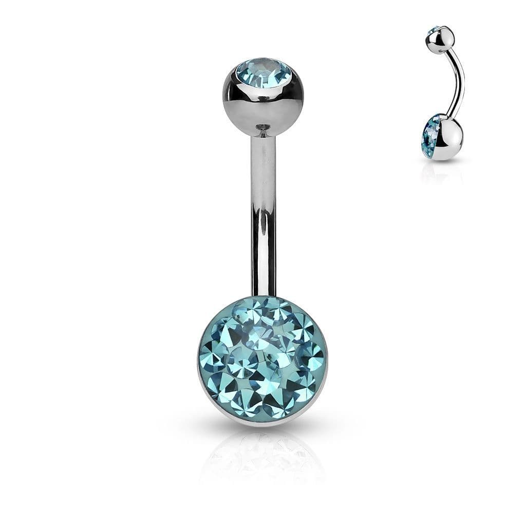 Piercing do pupíku zdobený Crystals from Swarovski (tyrkysová)
