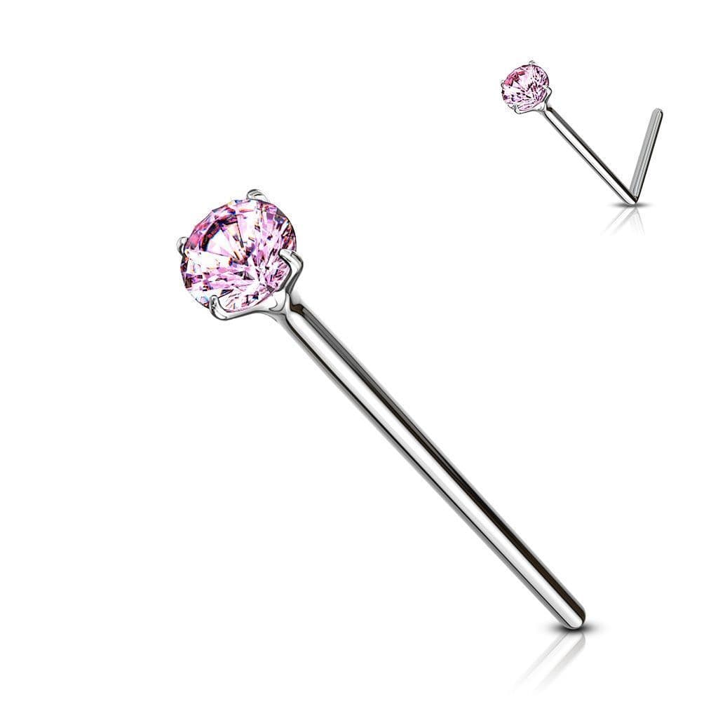 Variabilní piercing do nosu (světle růžová)