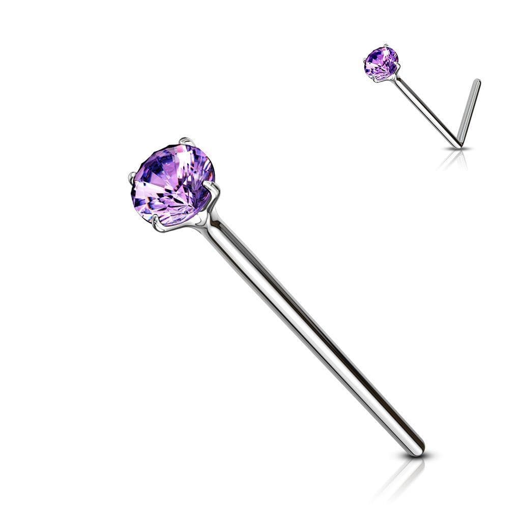 Variabilní piercing do nosu (fialová)