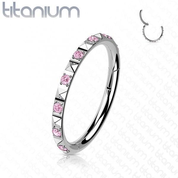 Segment kruh - helix / cartilage / tragus piercing TITAN (růžová)
