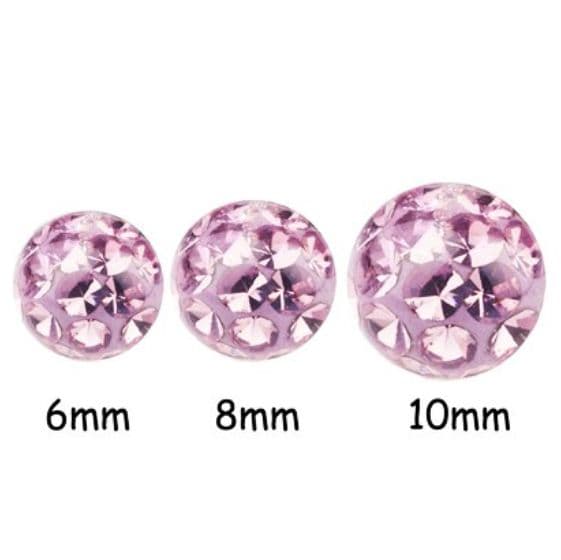 Náhradní kulička s krystaly Swarovski 5 mm, závit 1,6 mm, VIOLET