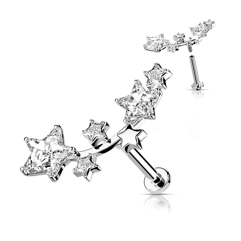 Piercing do brady/ucha - hvězdičky (1,2 x 6 mm)