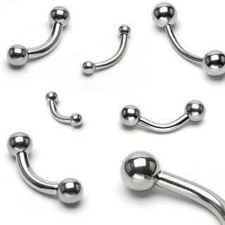 Piercing do obočí - kuličky, tl. tyčky 1,2 mm (1,2 x 8 mm, 5 mm kuličky)