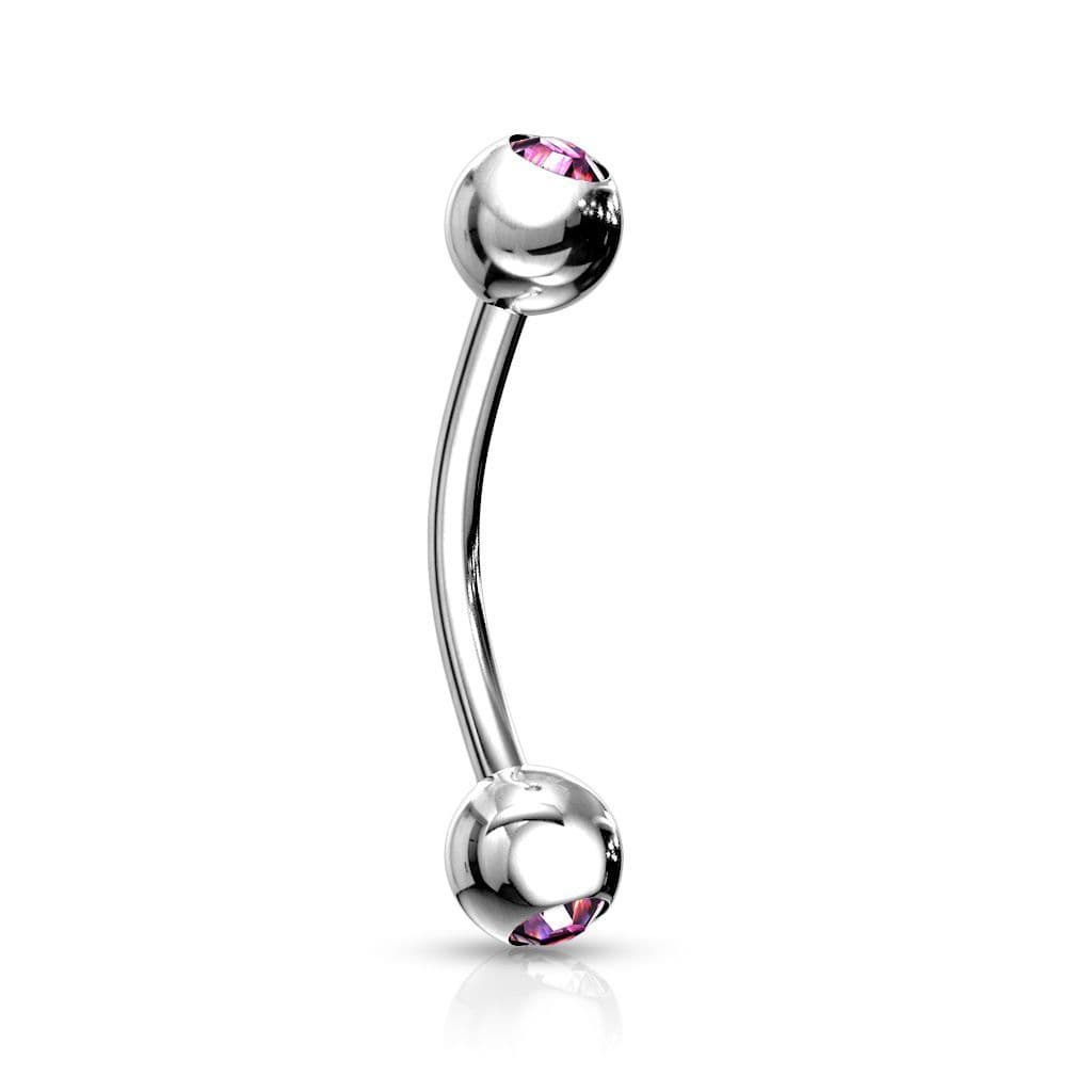 Piercing do obočí 1,2 x 8 mm (růžová)