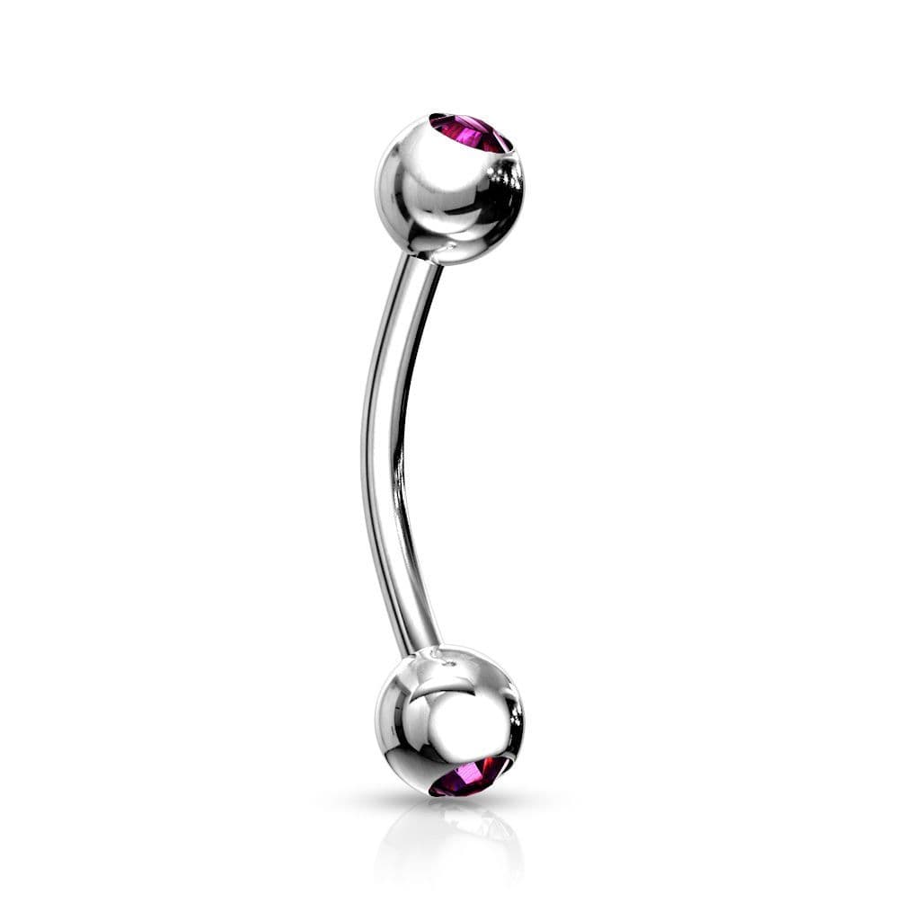 Piercing do obočí 1,2 x 8 mm (fialová)