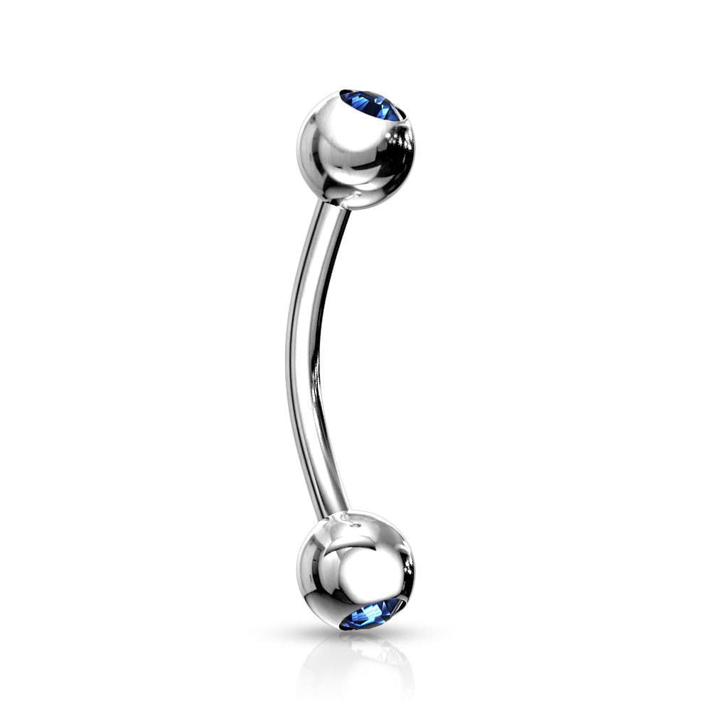 Piercing do obočí 1,2 x 8 mm (tmavě modrá)