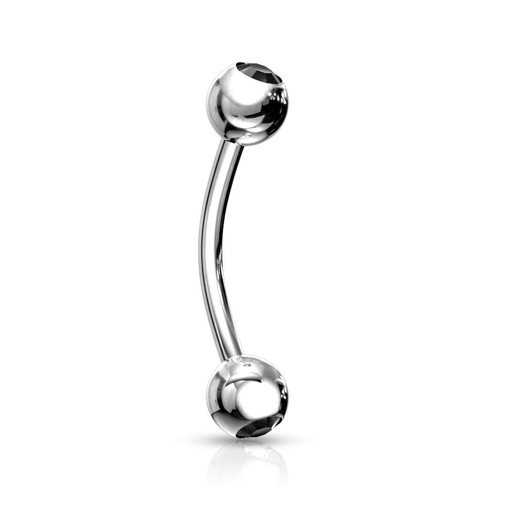 Piercing do obočí 1,2 x 8 mm (černá)