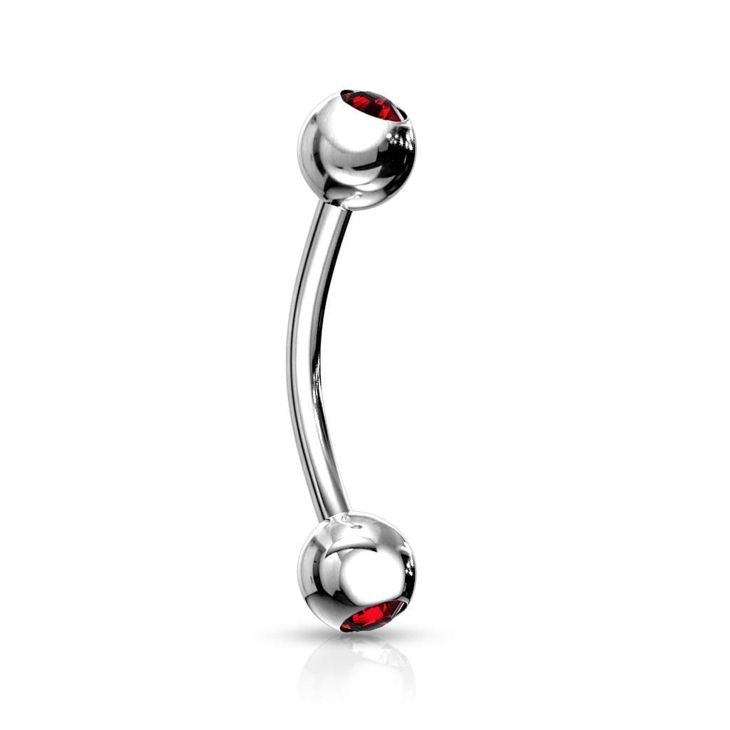 Piercing do obočí 1,2 x 8 mm (červená)