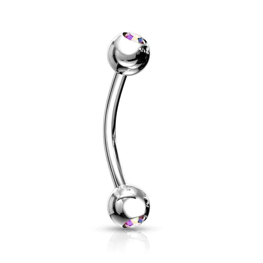 Piercing do obočí 1,2 x 8 mm (duhová)