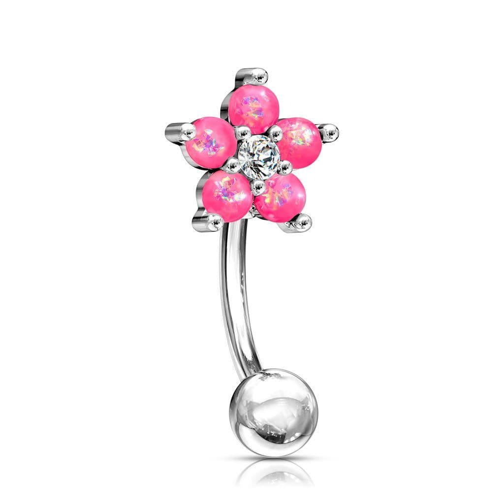 Piercing do obočí kytička (růžová)