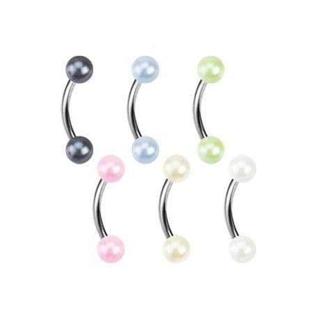 Piercing do obočí - perličky (černá)