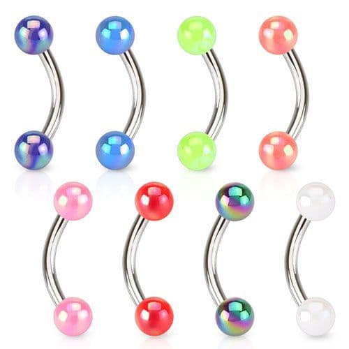 Piercing do obočí metalické kuličky (fialová)