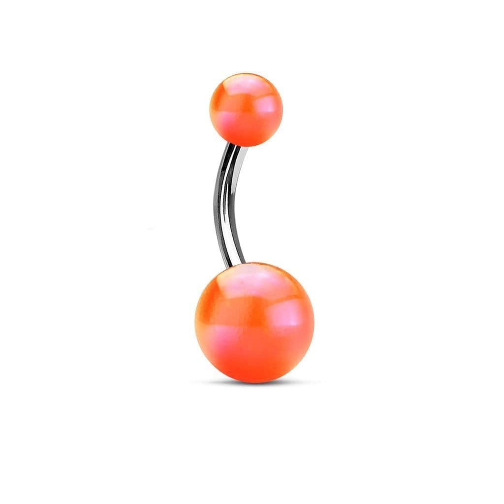 Piercing do pupíku - banánek metalické barvy (oranžová)