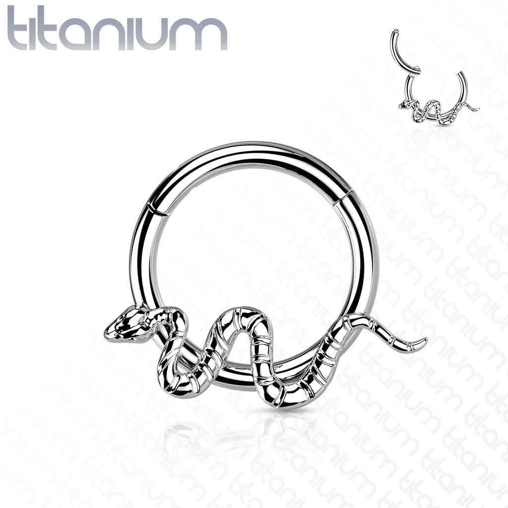 Segment kruh s hadem - helix / cartilage / tragus piercing TITAN (1,2 x 10 mm)
