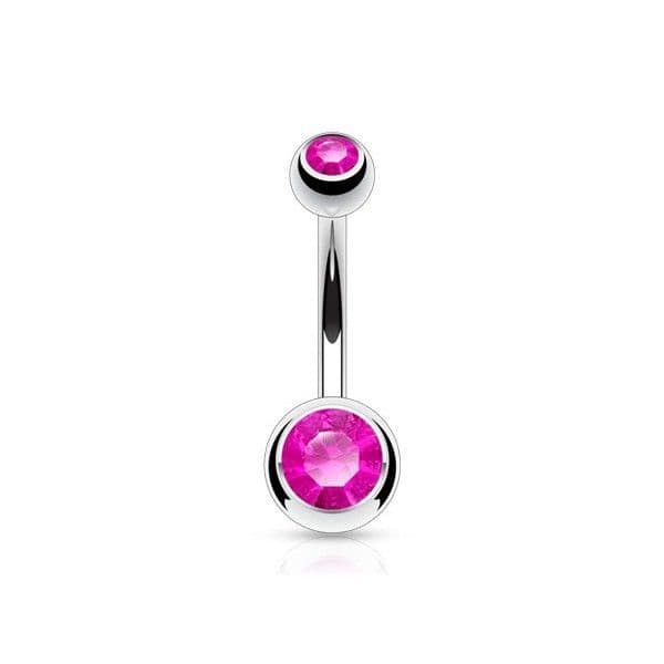 Piercing do pupíku - banánek malý (tmavě růžová)