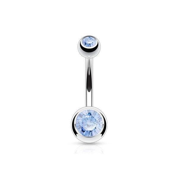 Piercing do pupíku - banánek malý (světle modrá)