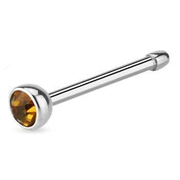 Piercing do nosu - kamínek (jantarově žlutá)