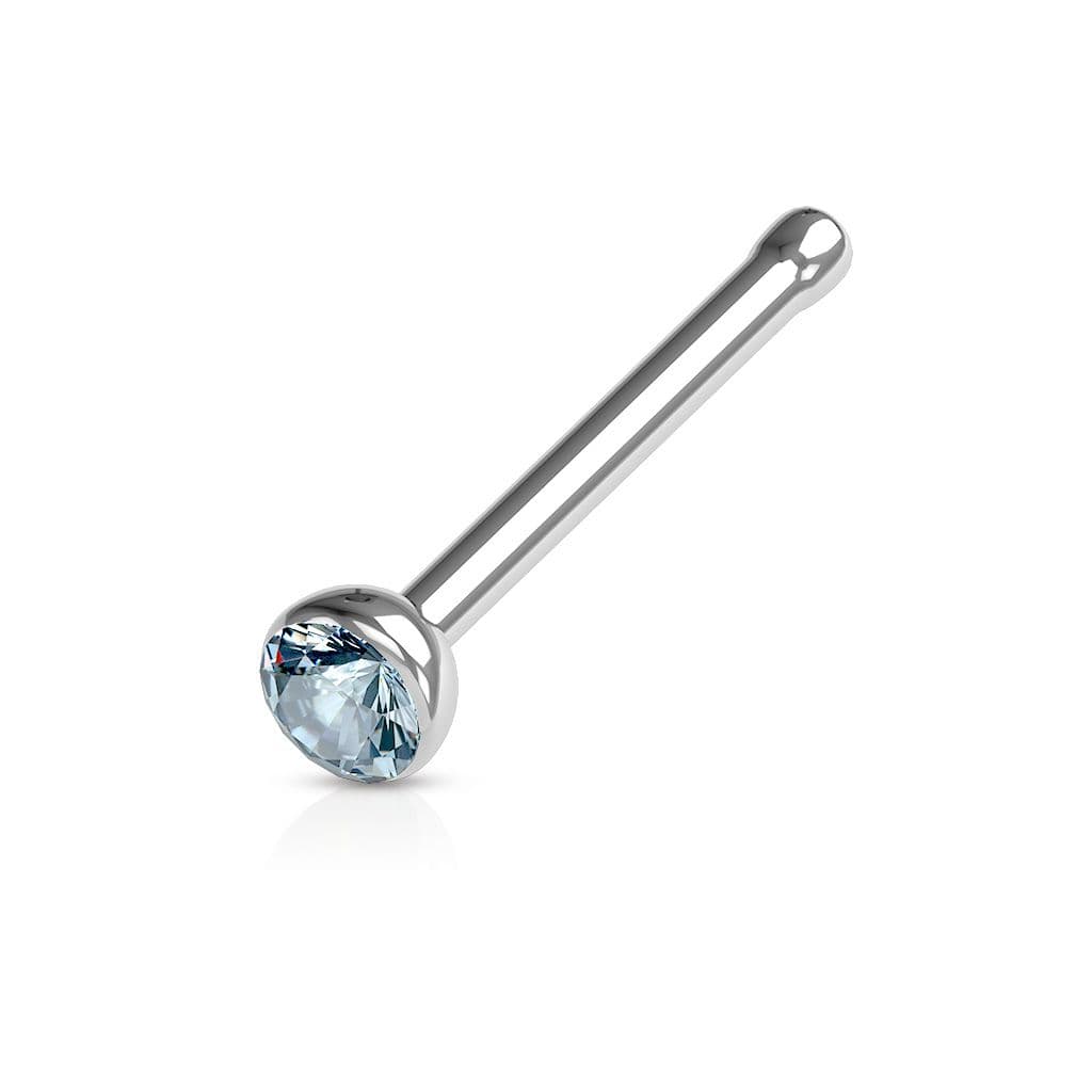 Piercing do nosu - kamínek (světle modrá)