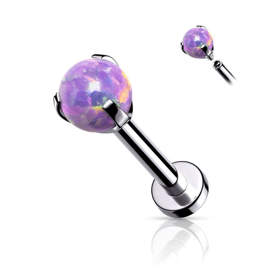 Labreta s opálem, tyčka 1,2 x 8 mm (fialová)
