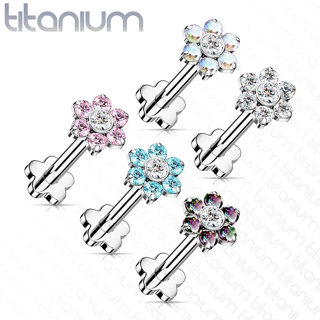 PUSH IN piercing do brady / ucha TITAN 1,2 x 8 mm (čirá/vitrail medium)
