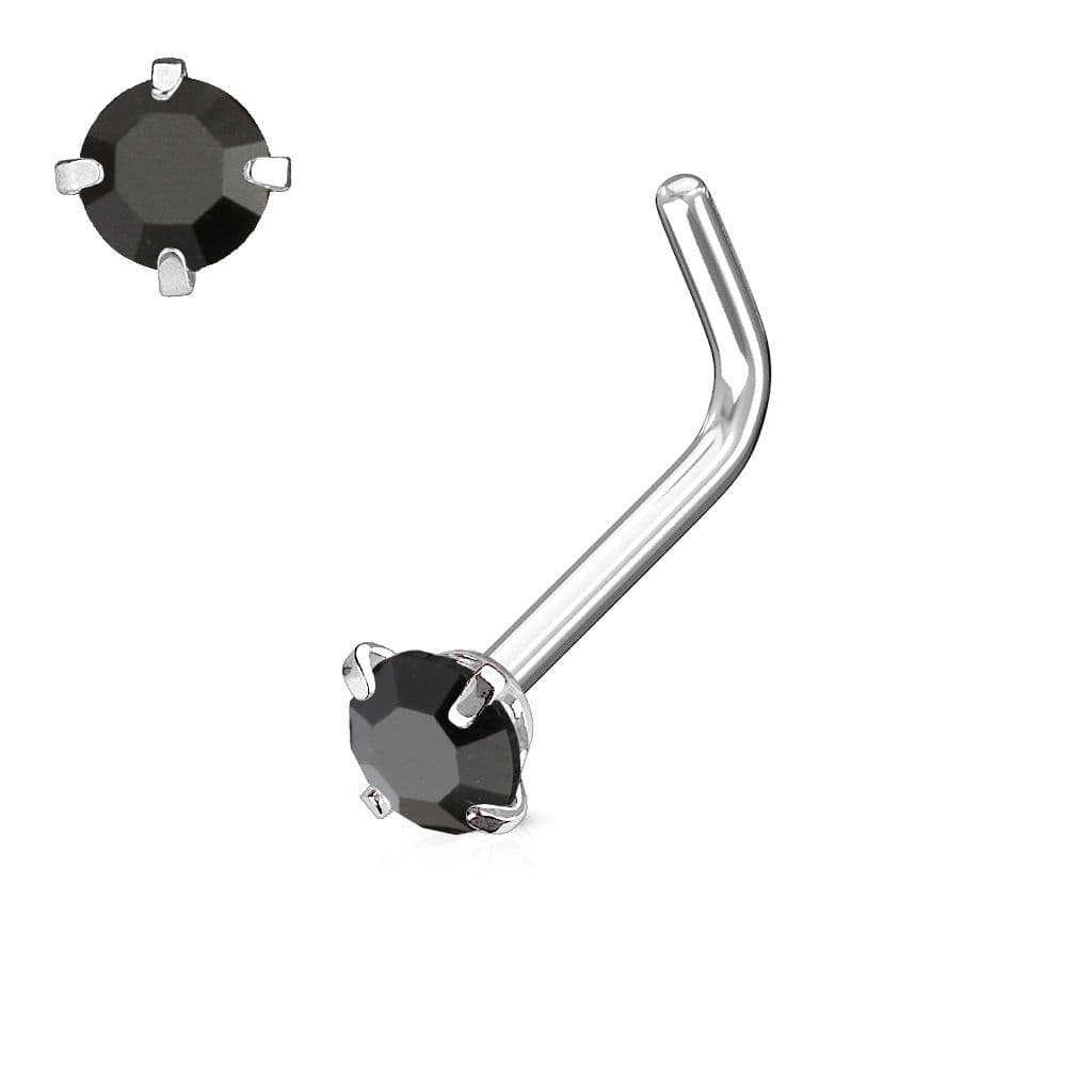 Zahnutý piercing do nosu (černá)