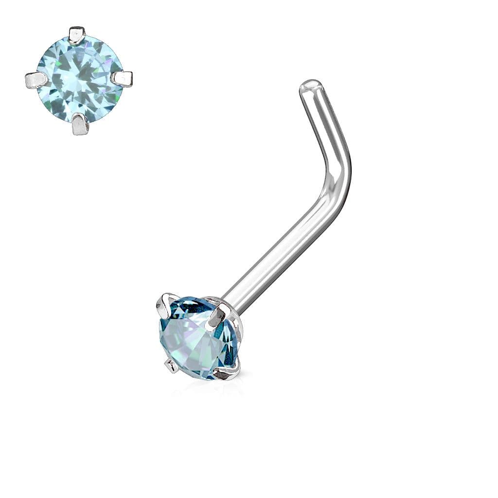 Zahnutý piercing do nosu (tyrkysová)
