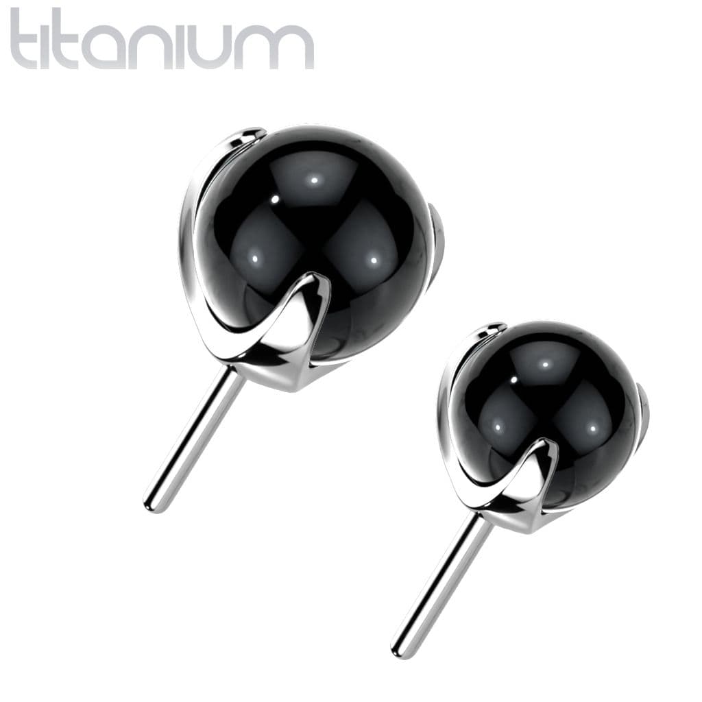 Kamínek k PUSH IN piercingu TITAN, černý kamínek (4 mm)