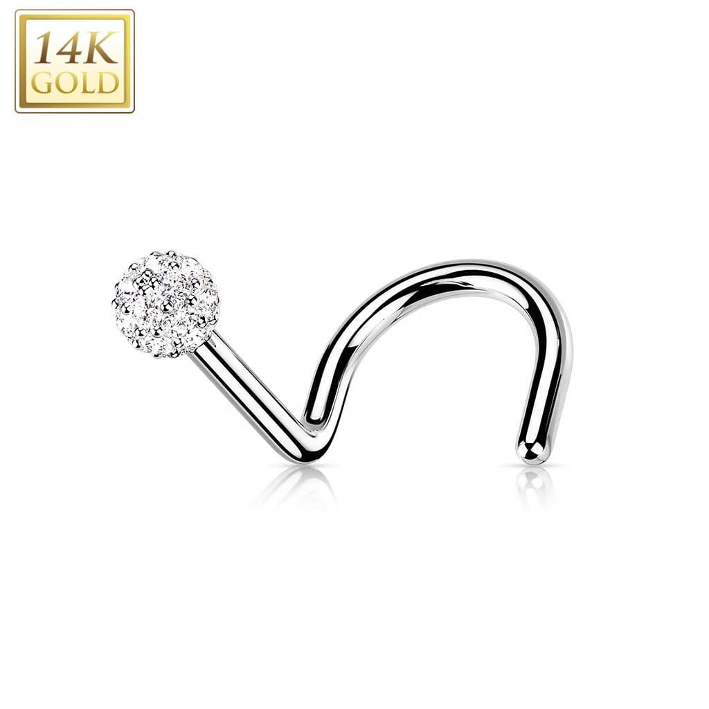Zlatý piercing do nosu, Au 585/1000 - Zlatý zahnutý piercing do nosu