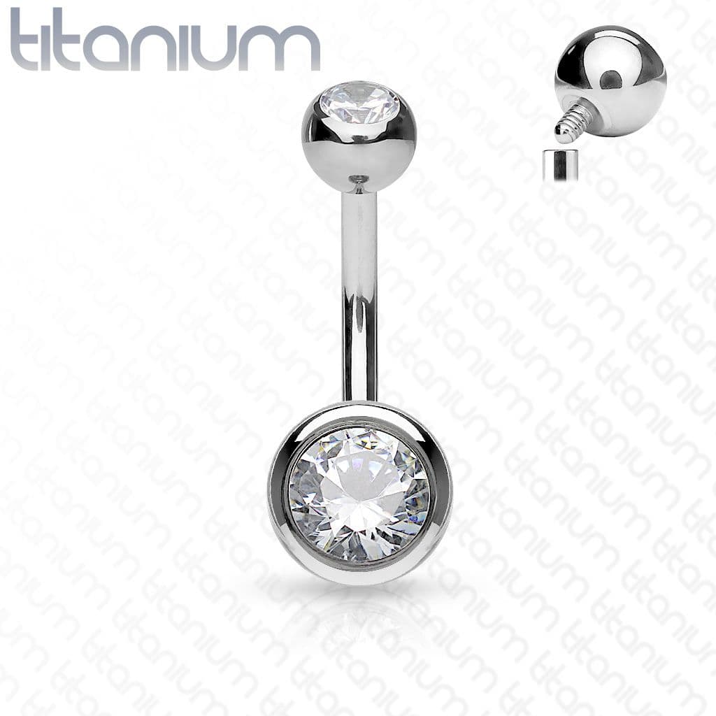 Piercing do pupíku - banánek MALÝ vnitřní závit - TITAN (1,6 x 8 mm)