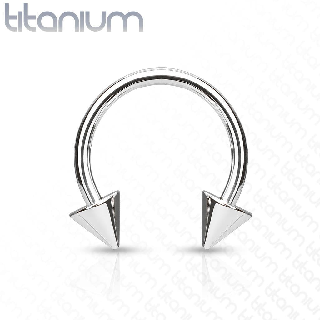 Piercing - podkova TITAN (1,2 x 8 mm, hroty 3 x 3 mm)