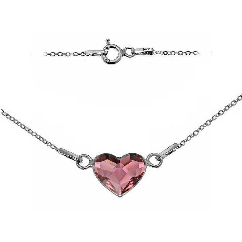 Stříbrný náramek se srdcem Crystals from Swarovski Antique Pink