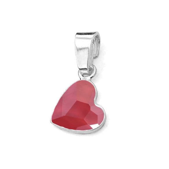 Stříbrný přívěsek se srdcem Crystals from Swarovski Royal Red